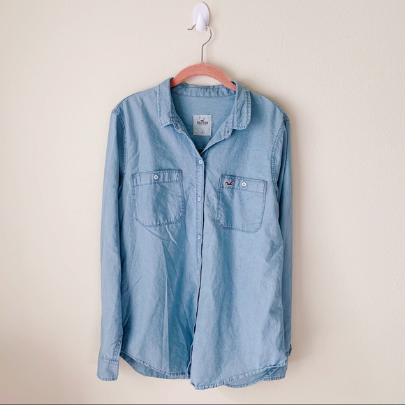 Hollister Tops - HOLLISTER Denim Long Sleeve Button Down